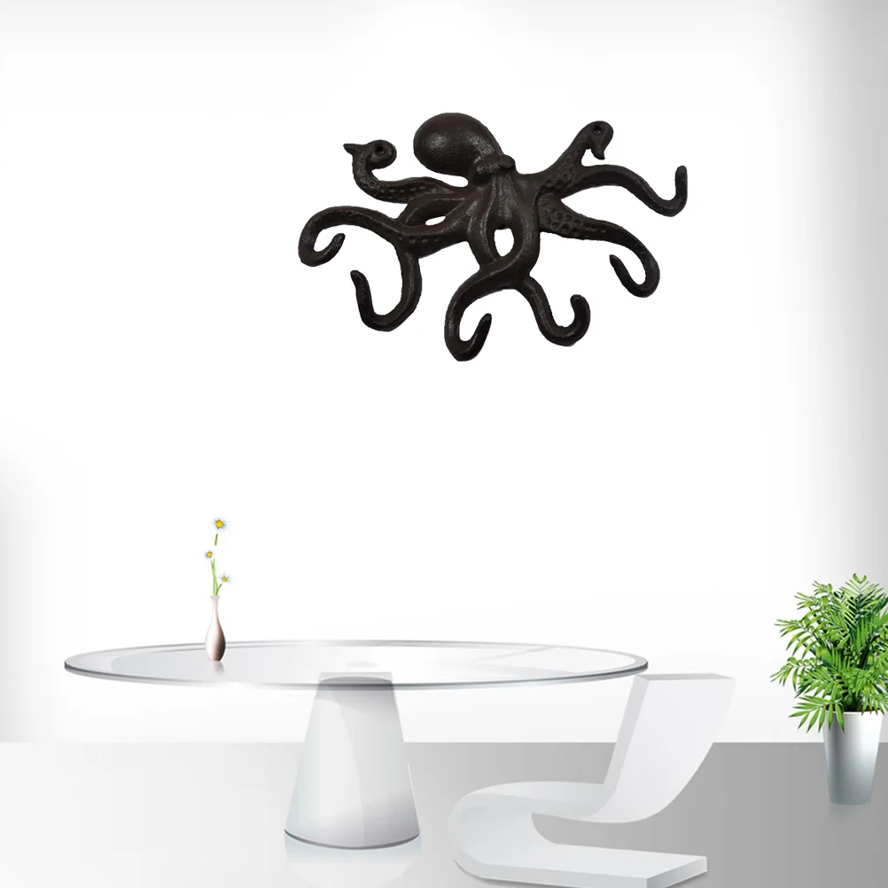 Hat Hanger Creative Key Hook Iron Rack Octopus Shape Holder Wall-mounted Clothes