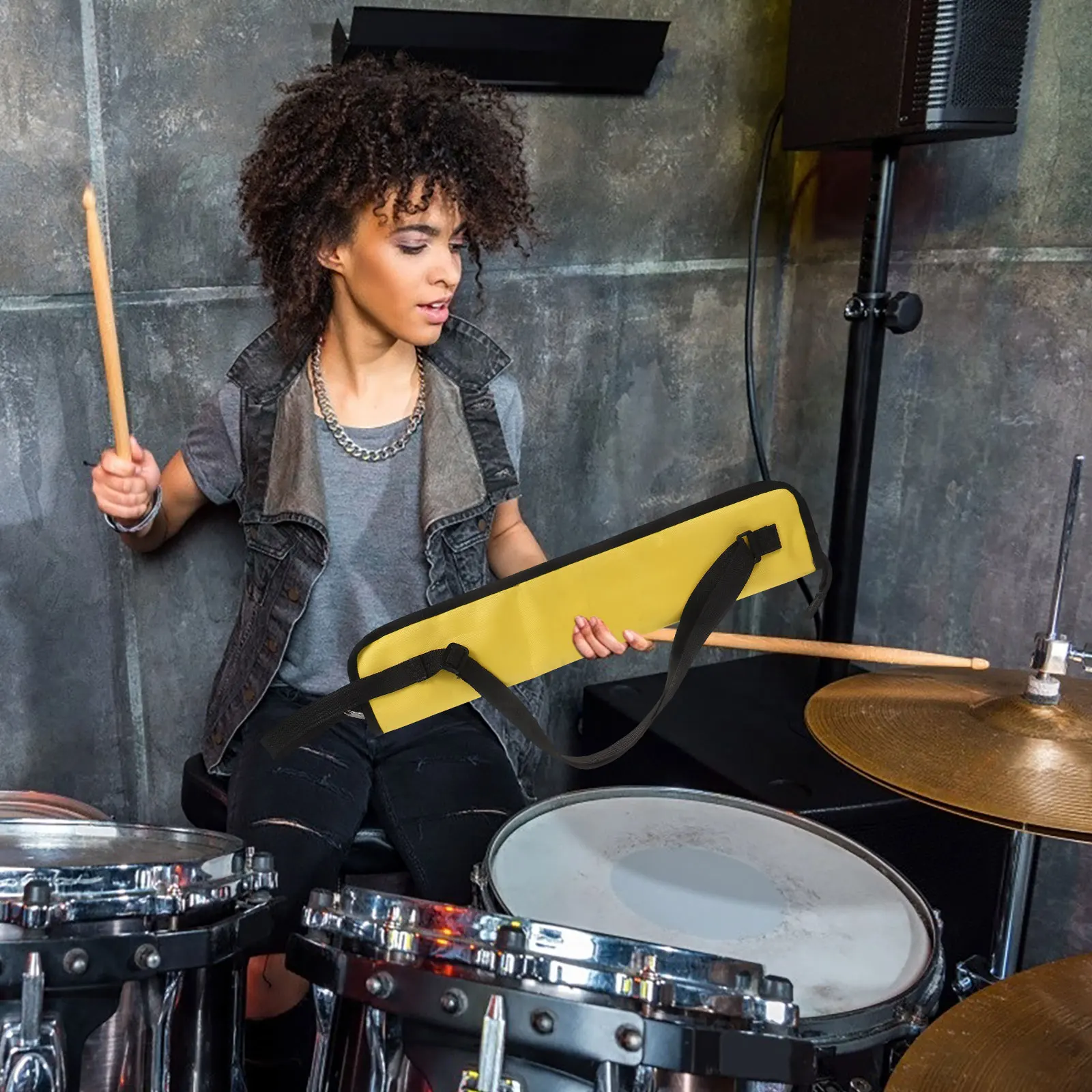 

Drumstick Bag Oxford Cloth Durable Thickened Drum Mallet Storage Holder Case For Percussion Instruments Portable
