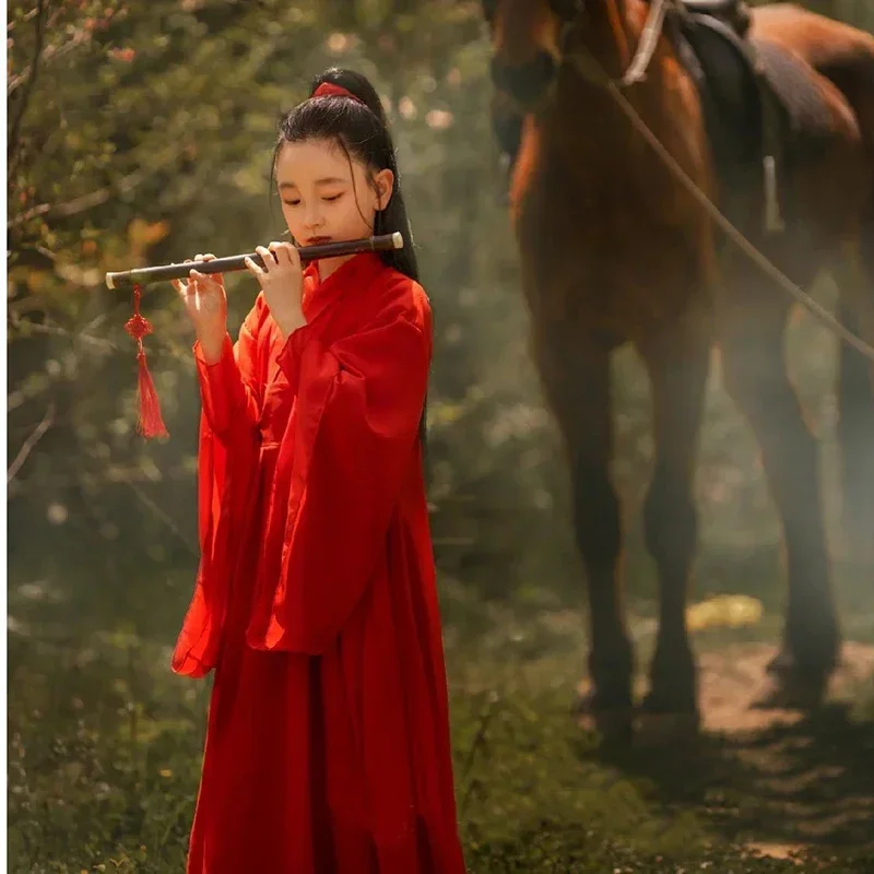 

Girls' Hanfu Role-Playing Children's Ancient Costume Chivalrous Girl Tang Suit Chinese Style Classical Watch Performance Costume