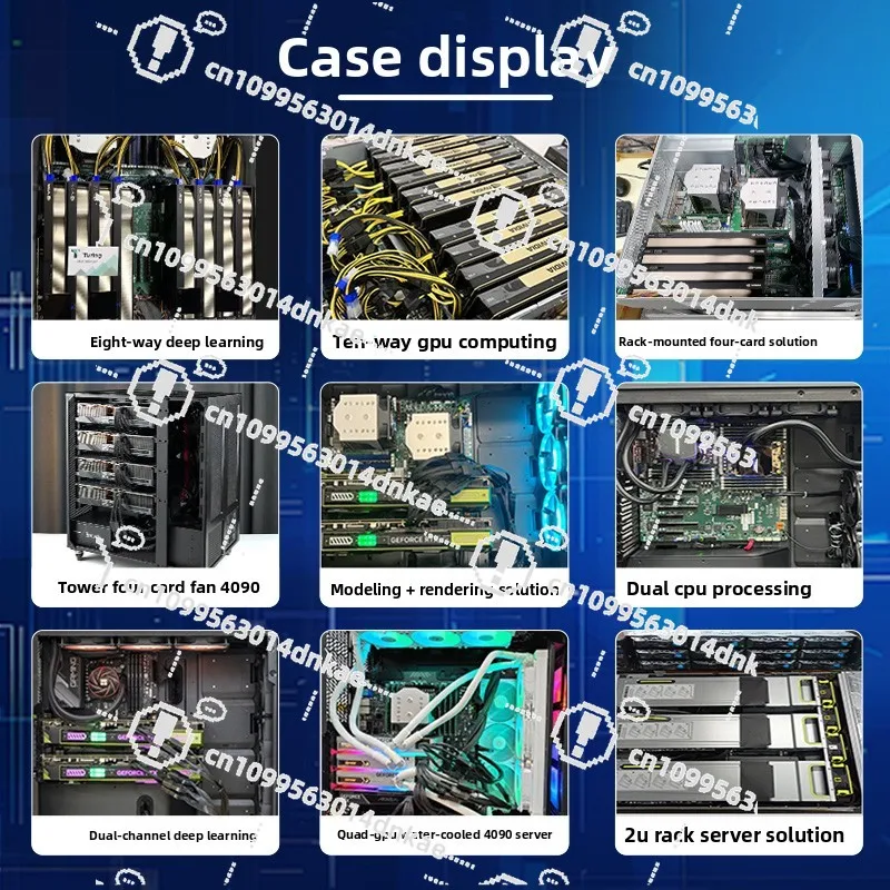 Deep Learning Host 4090 Server GPU Dual 3090 Workstation Tower Computer D5