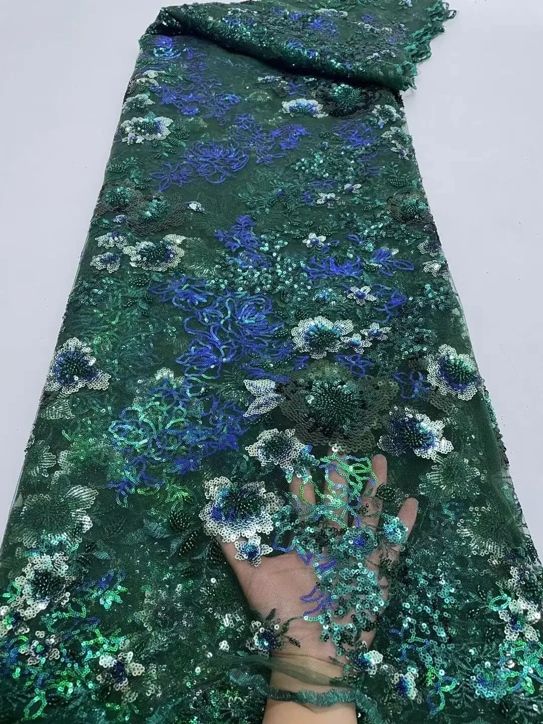 

White Lace Fabric 2021 High Quality African Guipure Lace Fabric Latest French Tulle Cord Lace Fabric For Wedding