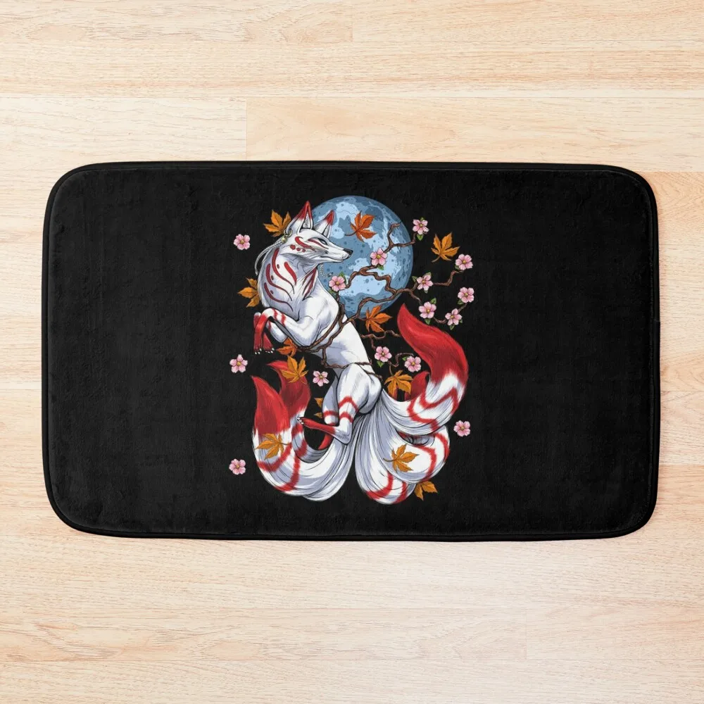 

Japanese Fox Kitsune Bath Mat Living Room Rug Bathroom Interior Mat