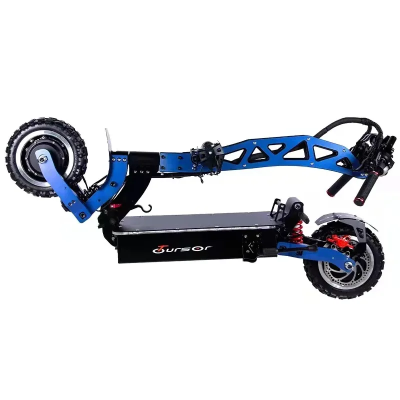 سكوتر كهربائي بإطارات مفرغة ذات دفع مزدوج، 6000 وات 60 فولت 40 أمبير نطاق طويل 120 كم وسرعة تصل إلى 90 كم/ساعة مع مقاعد