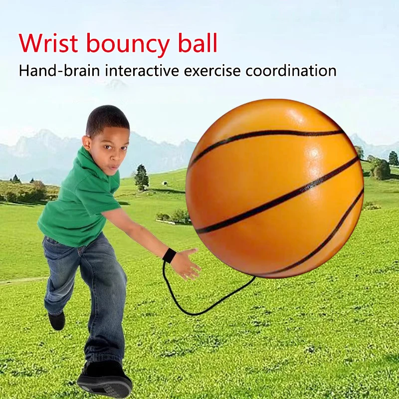 1Pcs Return Hand Ball Wrist Balls Sponge Rubber Rebound Ball Kids Toy Sports Bouncy Balls For Finger Exercise Stiffness Relief