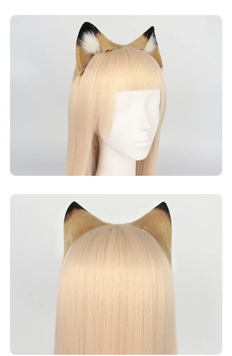 CosplayTomorrow السفينة المتقدمة الملك فينا آذان الأسد الملتوية العجائب ليونا الأسد الذيل آذان الوحش مشبك شعر تأثيري #5