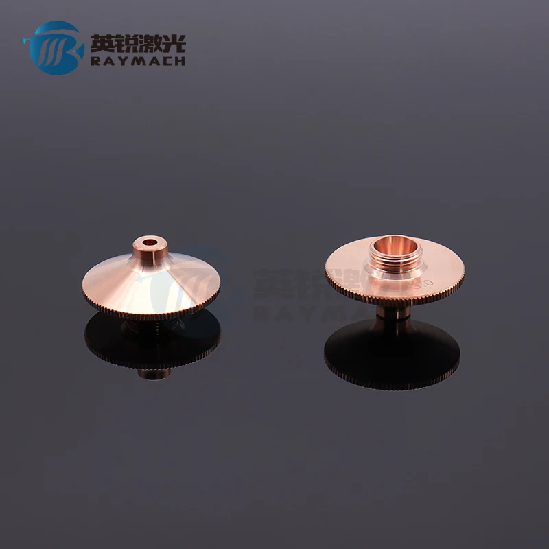 Ugello laser Raymach D28M11 WPCT Singolo strato 1.0 Doppio cromo WSX Ugelli anticollisione Cuspide di alta qualità Velocità eccessiva in rame rosso