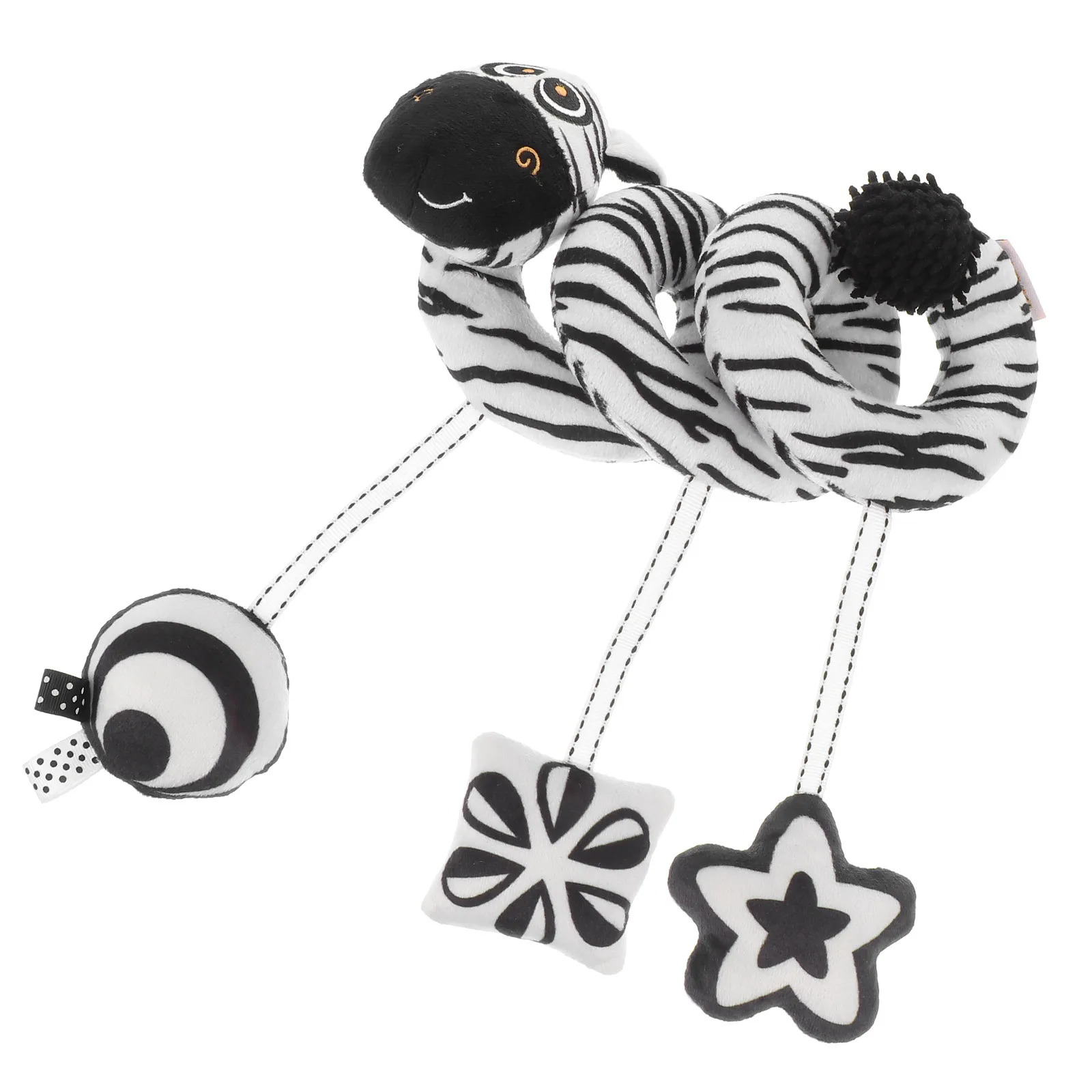 1pc Zwart Wit Zebra Wieg Zachte Doek Hangende Kinderwagen Speelbal Met Bel Babybed Decor Pasgeboren Vroege Kindertijd Ontwikkeling