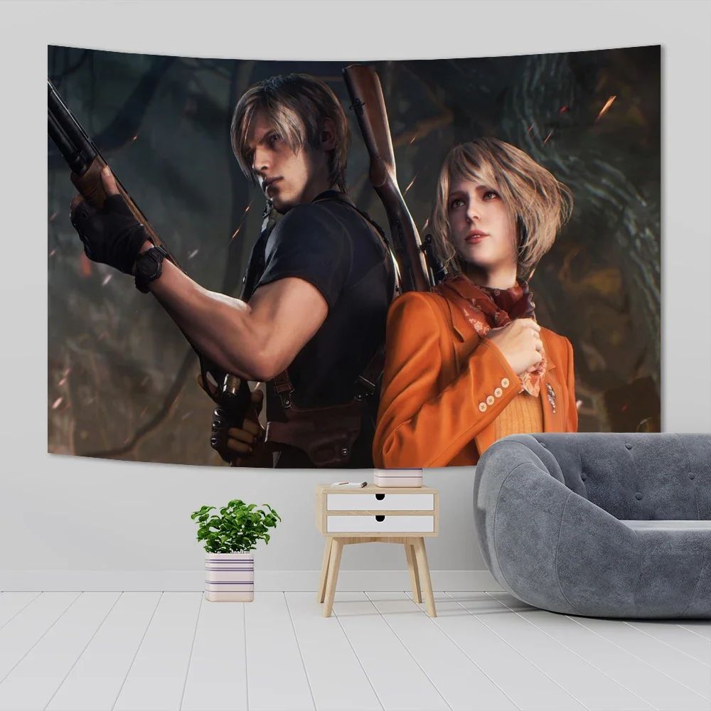 Game R-Resident Leon kennedy Evil Printed Large Wall Tapestry Indian Buddha Wall Decoration Witchcraft Bohemian Hippie kawaii