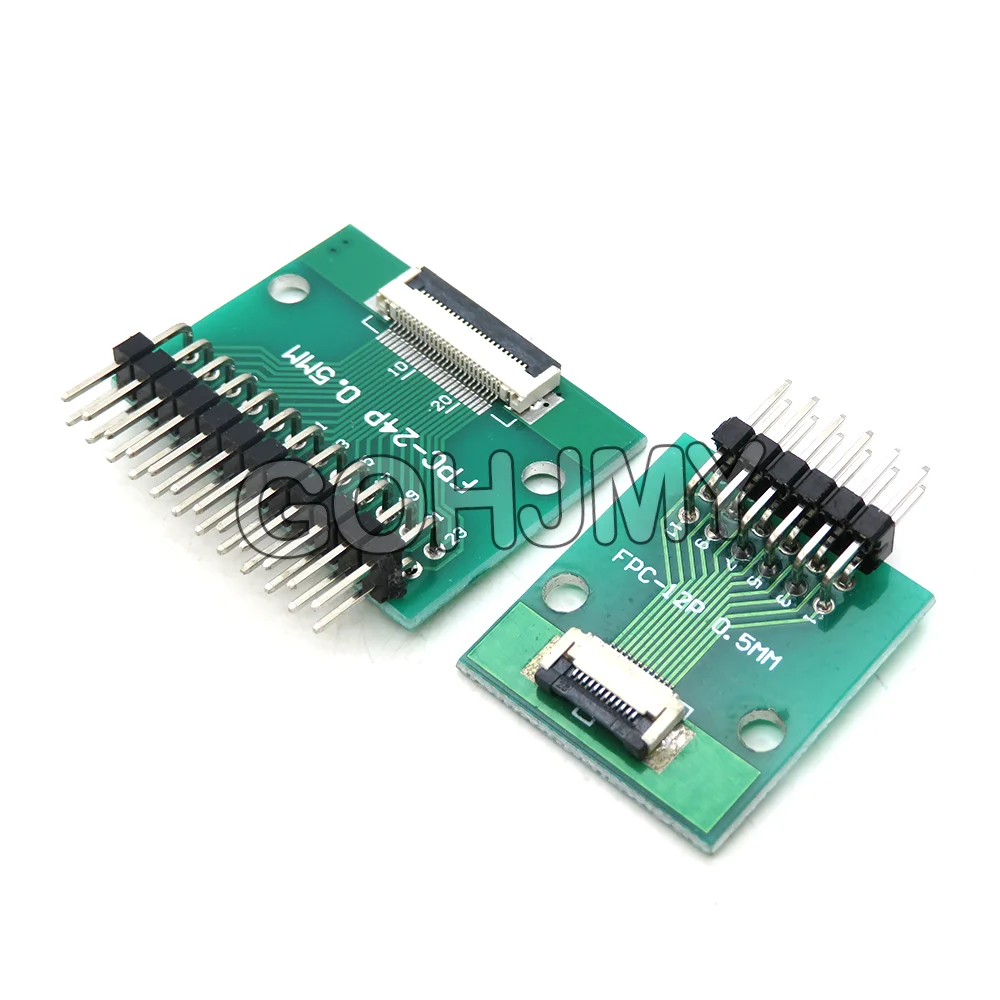 0.5mm 1.0mm To 2.54mm FPC FFC Adapter Board Connector Straight Needle And Curved Pin 6 8 10 12 20 24 26 30 34 40 50 60 80 Pin