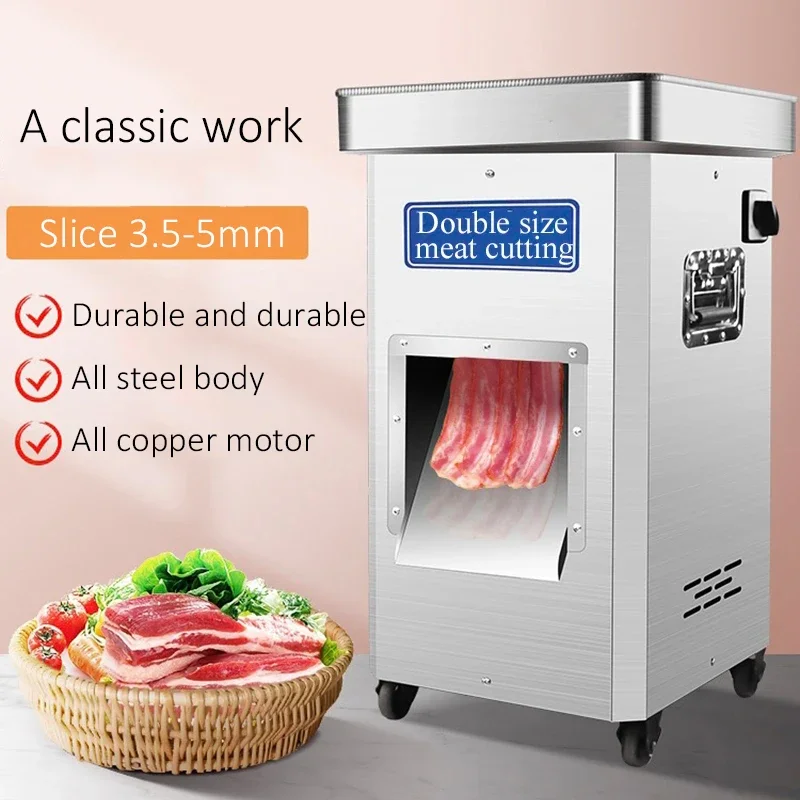 Commercial Stainless Steel Automatic Meat Cutter High‑power Multi‑function Shred Dice Vegetable Cutting Equipment