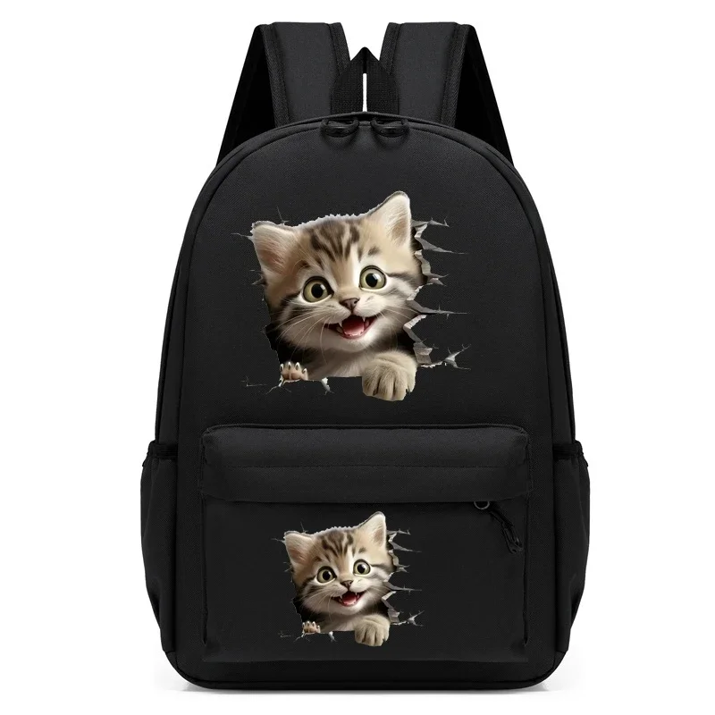 Children Bagpack Cute Cat Print Girl Backpack Kindergarten Schoolbag Kids Cartoon Anime Girl Bookbag Travel Students School Bags