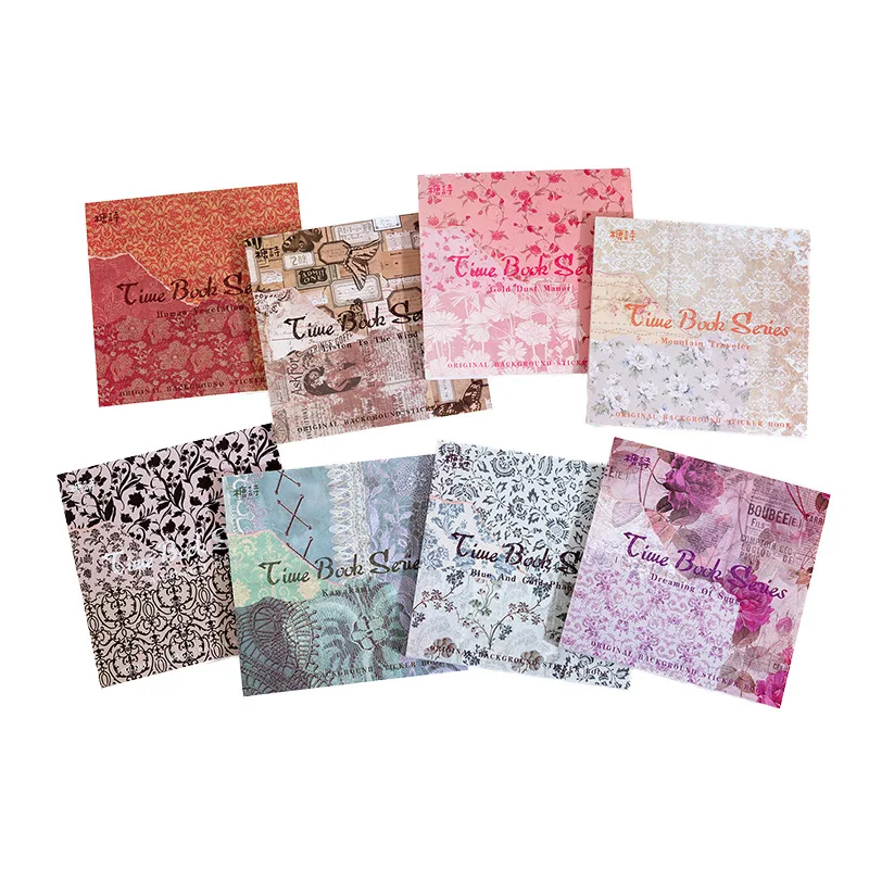 20 Pcs Retro Literary Fresh Background Journal Decoration Sticker Book DIY Scrapbooking Base Collage Stickers Kawaii Stationery