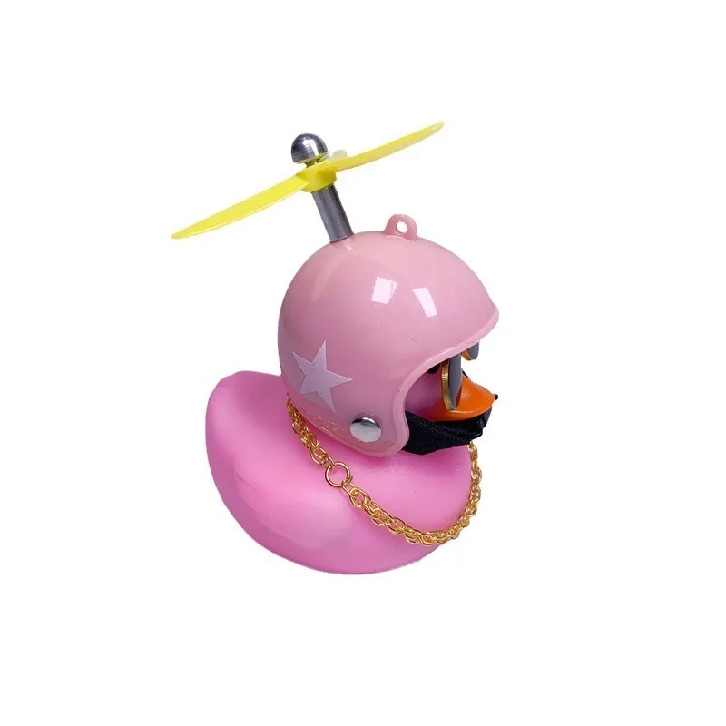 1Pc Cute Pink Bike Duck With Helmet Propeller Ornament Bicycle Handlebar Decor For E-Bike Electric Scooter Motorcycle view 6