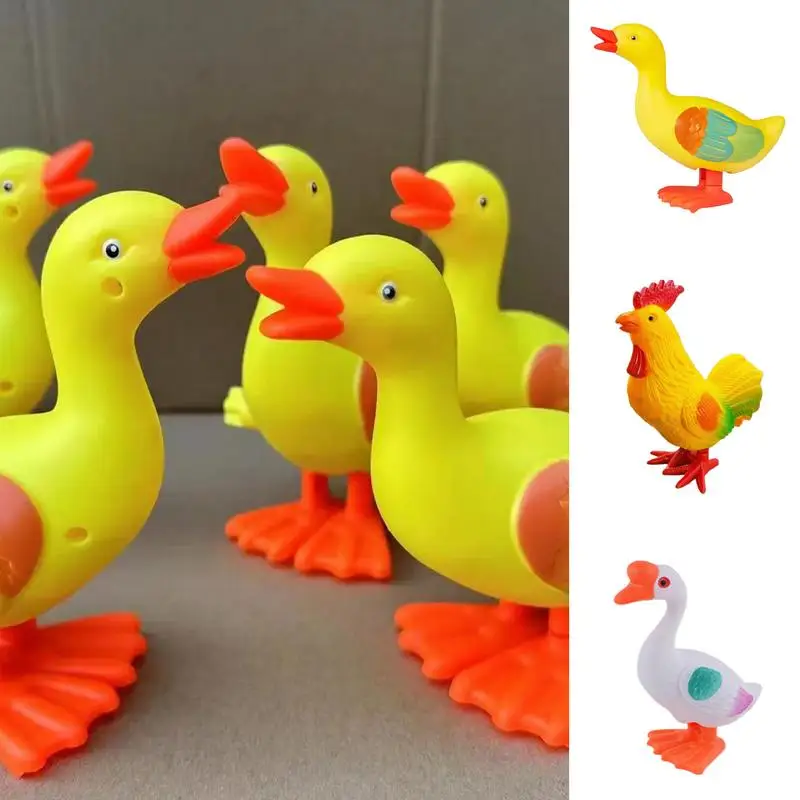 Wind Up Walking Duck Spring Wind Up Duck For Kids Creative Wind-up Duck Toys Stimulation Jumping Spring Duck Toy For Children