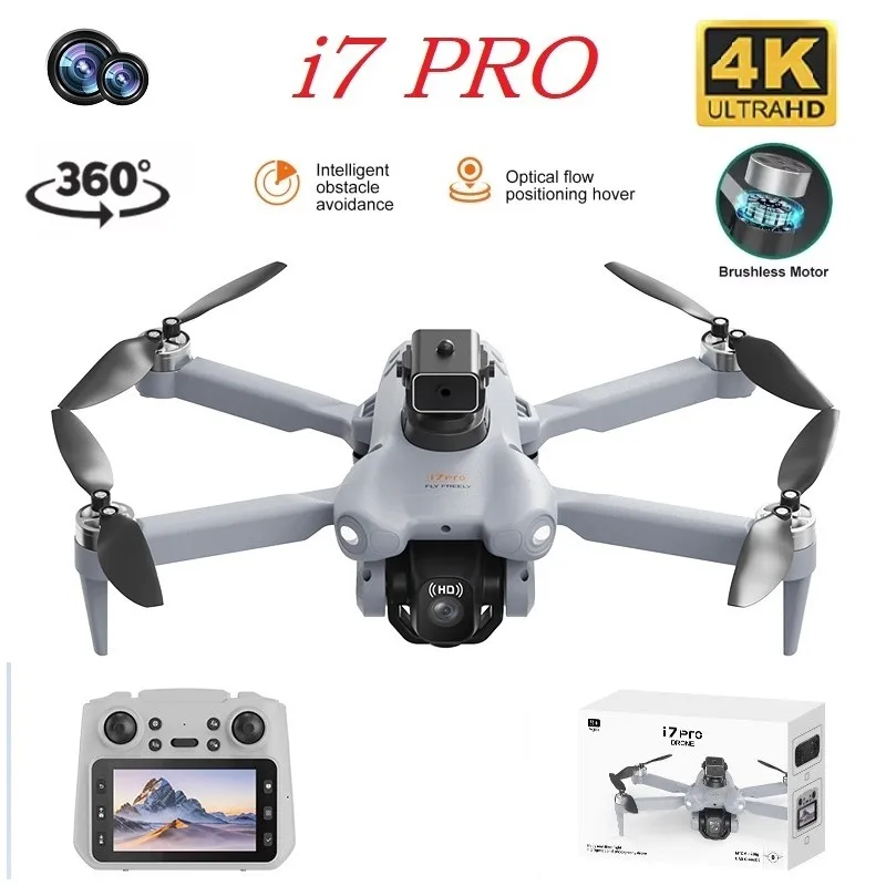 

i7 PRO Drone Professional 4K HD Double Camera Optical Flow Positioning Brushless 360° Rolling UAV Quadcopter Remote Control Toys