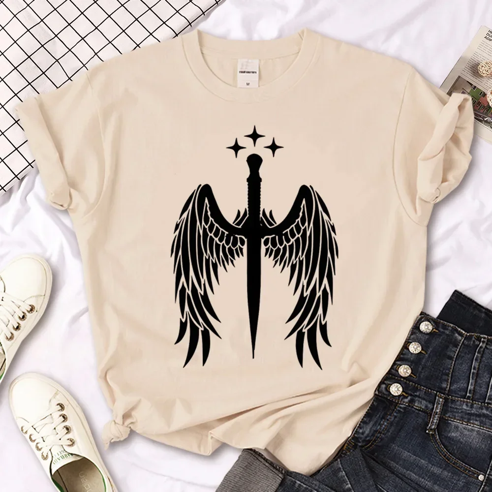 Acotar Tee Women Y2K Anime Designer Tshirt Female 2000s Funny Anime Clothing