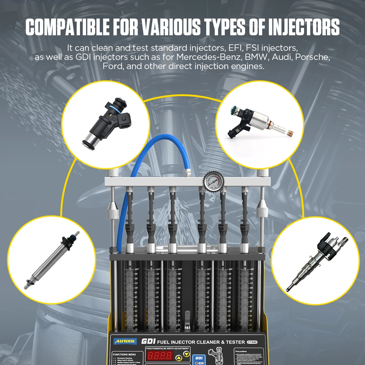 CT400 GDI EFI FSI Auto Fuel Injector Cleaner Tester Machine Manufacturer