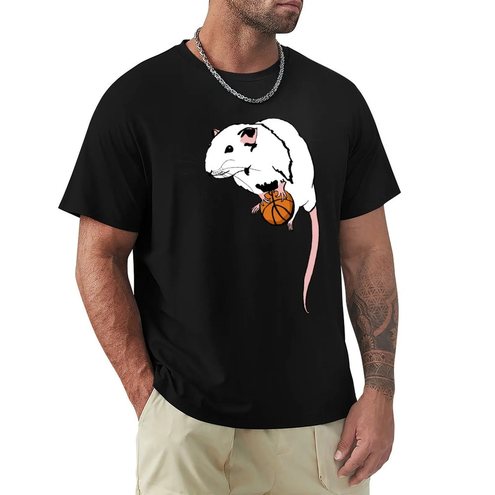 

Basketball Rat T-Shirt valentines clothes anime blue archive Men's clothing