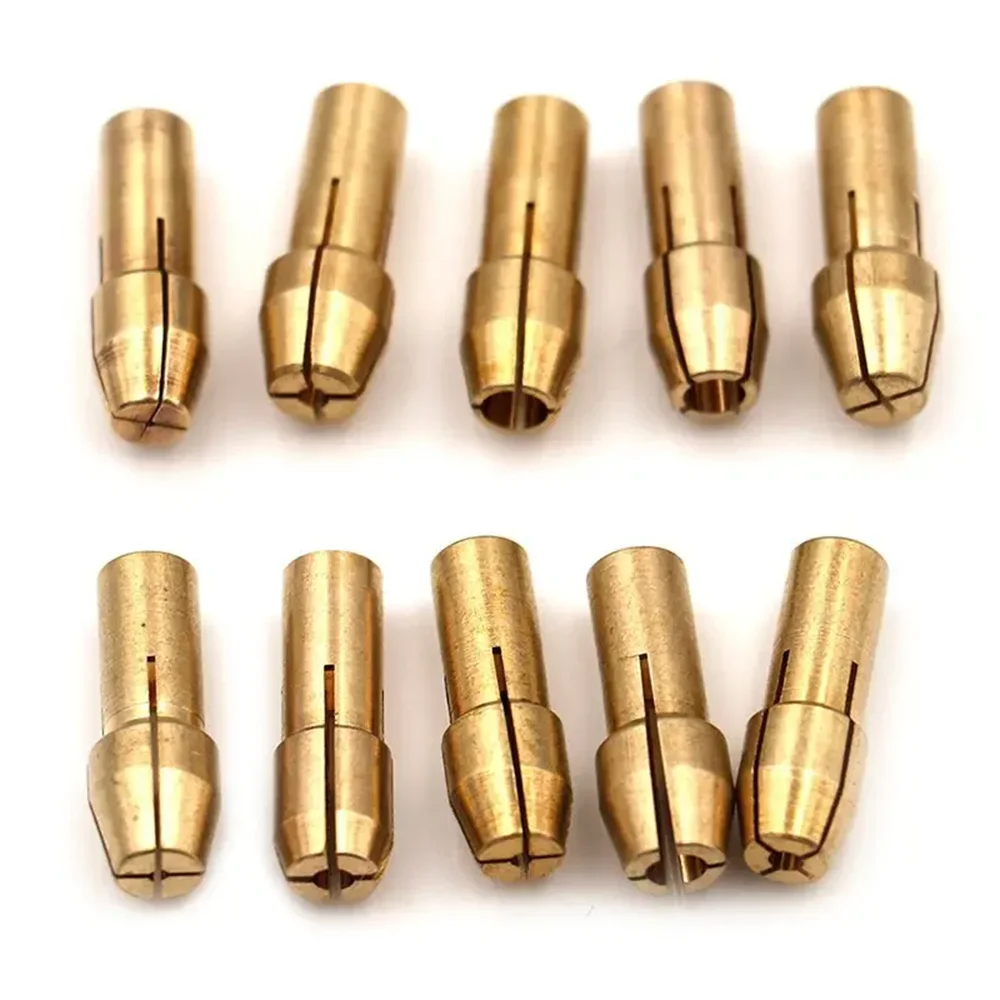 10 sztuk/zestaw Mini uchwyty wiertarskie Adapter 0.5mm-3.2mm Mini uchwyty wiertarskie Adapter uchwytu mikro tuleja zaciskowa mosiądz do elektronarzędzi obrotowych — zdjęcie 3