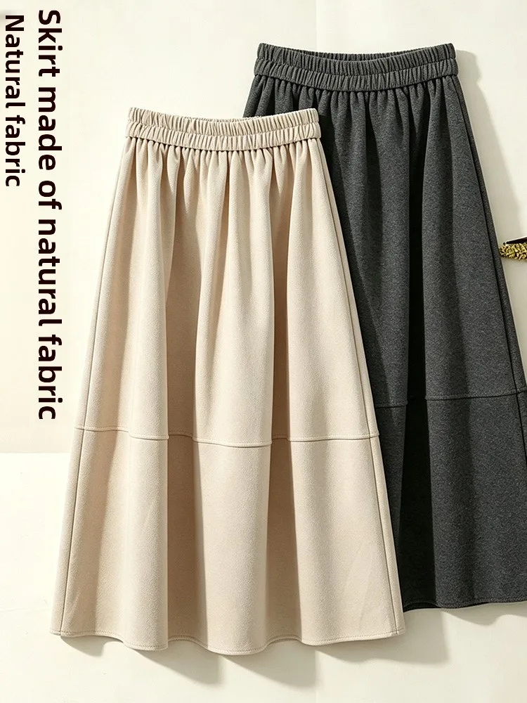 Fall Winter Thickened Woolen Balloon Flower Bud Skirt Women's High Waist Loose Fit Commute Style Fashionable Versatile Slimmi...