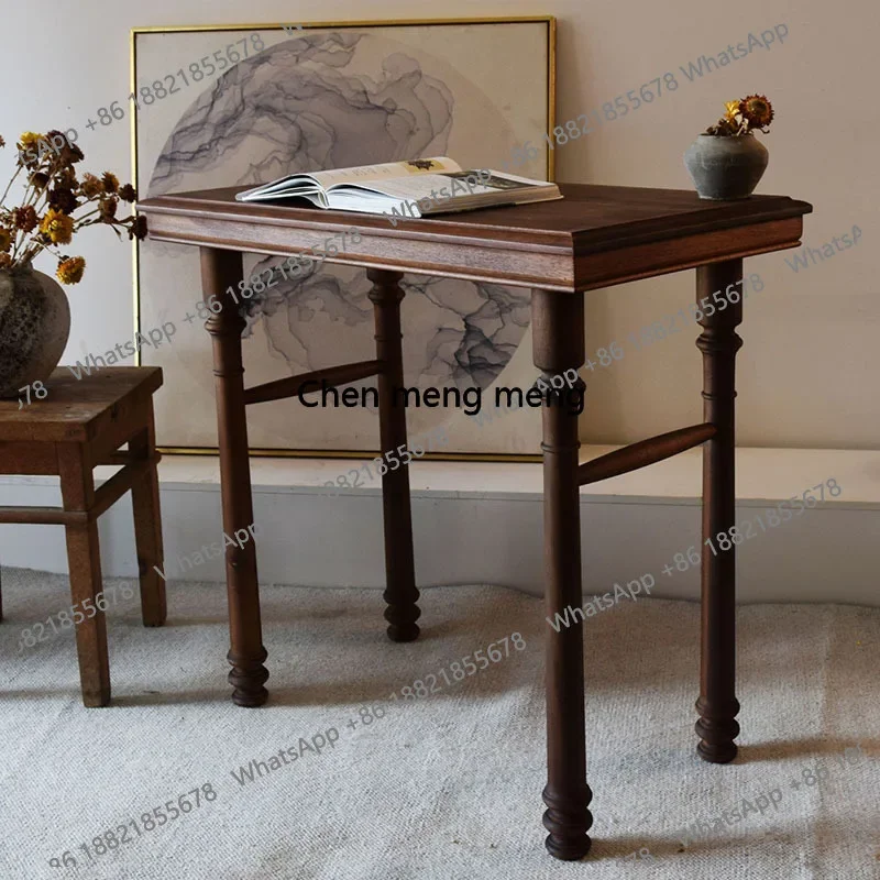 

Medieval retro style old nanmu imported teak all solid wood rectangular dining table