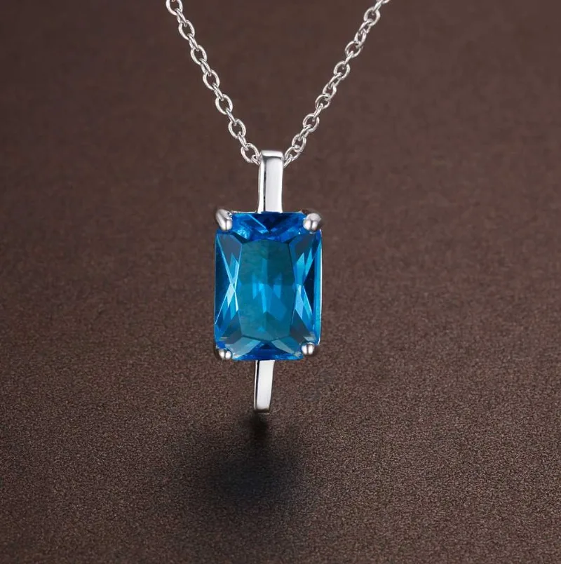 925 Sterling Silver Necklace Pendant Shining Crystal for Women Wedding Jewelry Engagement Fashion Party Classics Mother's Gift