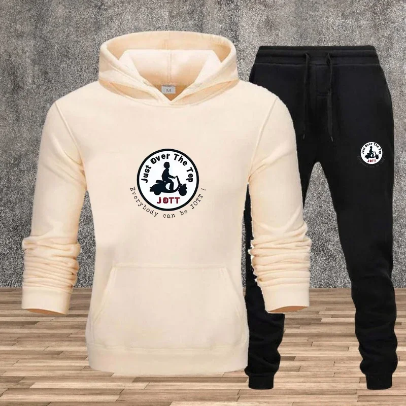 

Men's Autumn and Winter Casual Sports 2-piece Set, Men's Printed Sportswear, Long-sleeved Jogging Pants, Men's Sports Suit