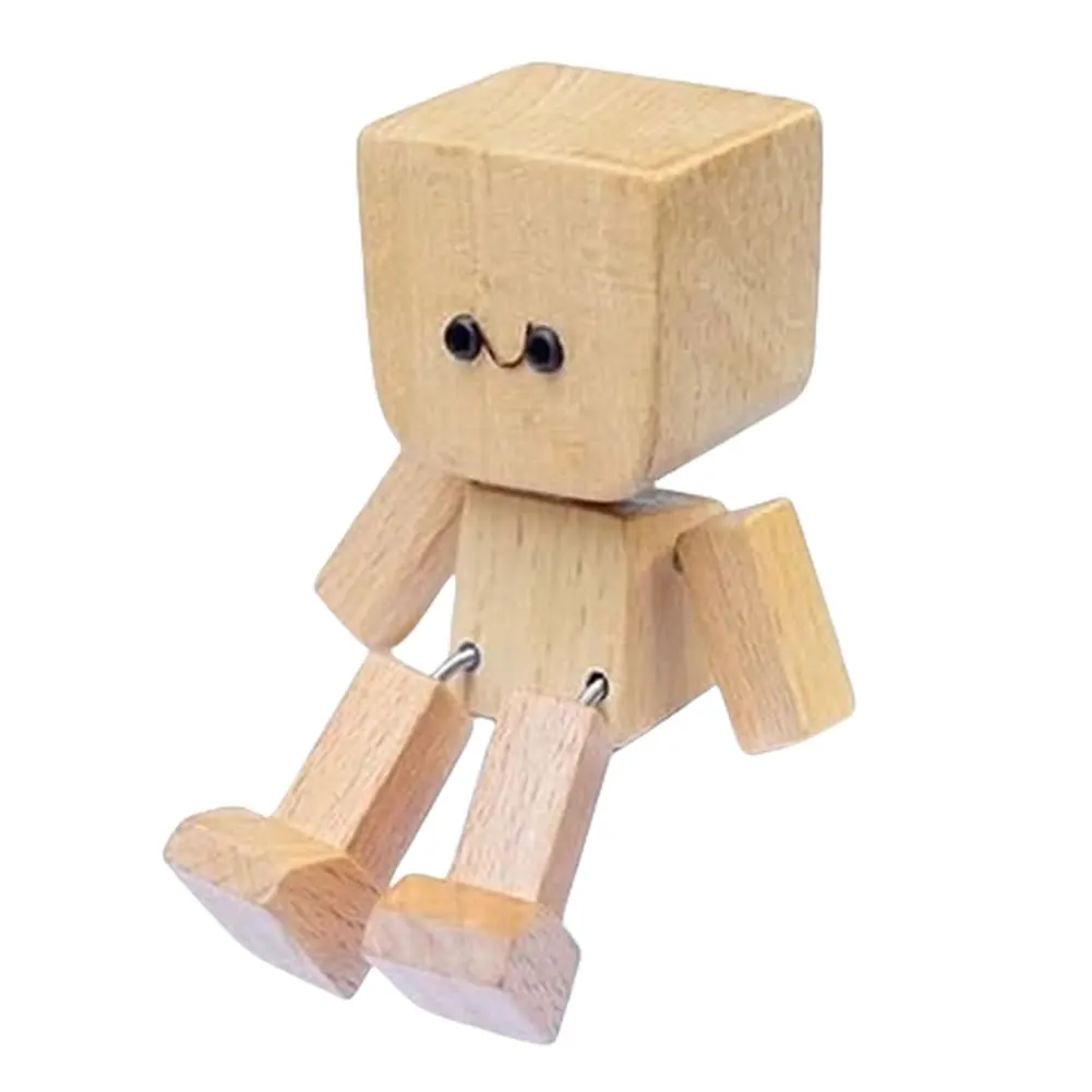 Charmante figurine en bois avec jambe de printemps, petite figurine en bois oscillante, résistante à l'usure, sortie d'air, ornements de parfum pour décoration de bureau
