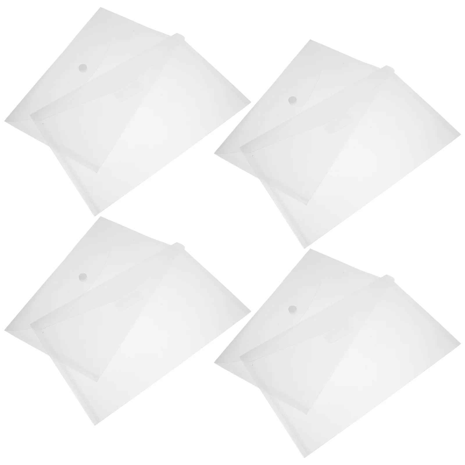 

8pcs Invoice Bag Transparent Snap Button File Pockets Large Capacity Document Folders For Office School Home Use Plastic Receipt