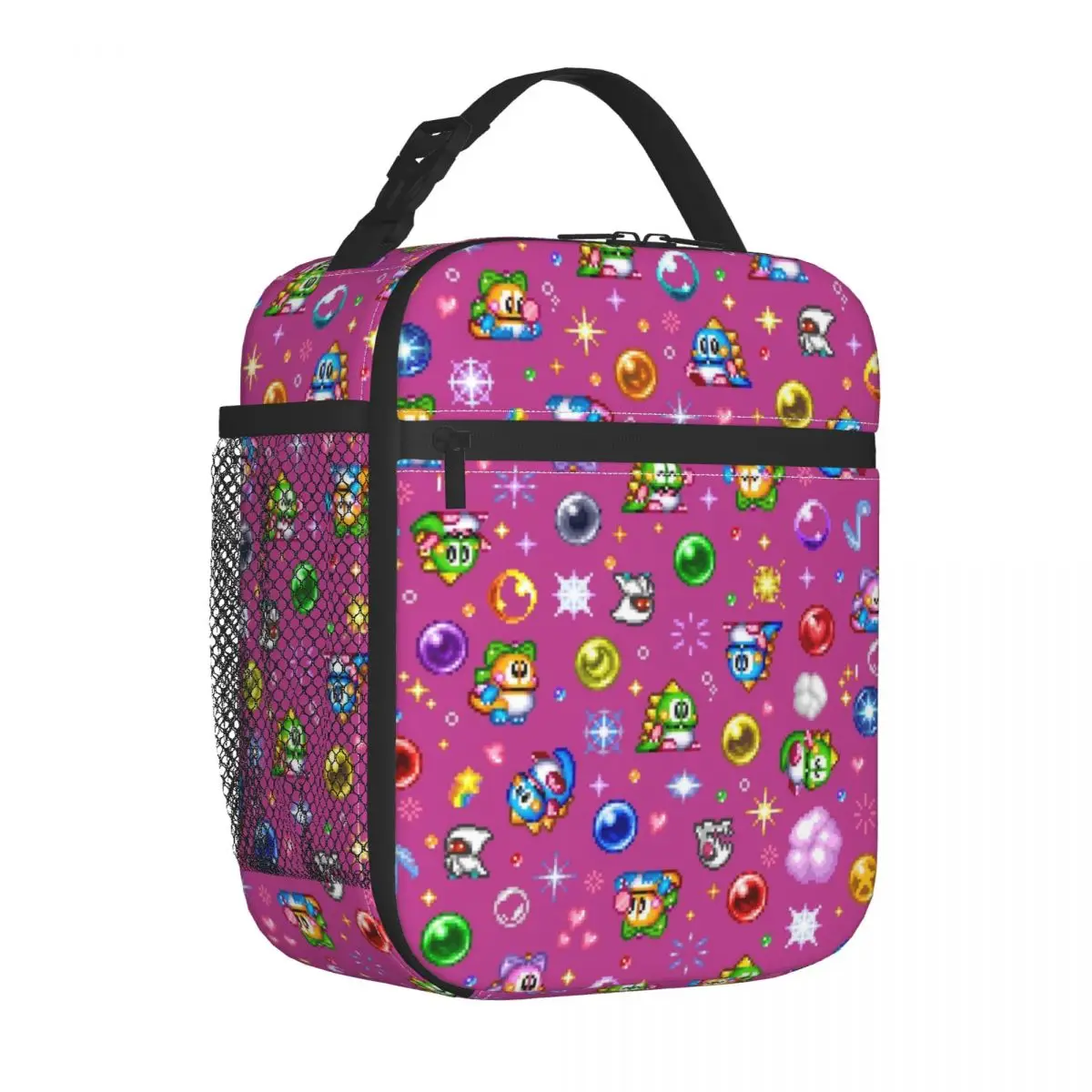 Arcade Games Bubbles Bobble Insulated Lunch Bag for Women Waterproof Thermal Cooler Lunch Box Kids School Children