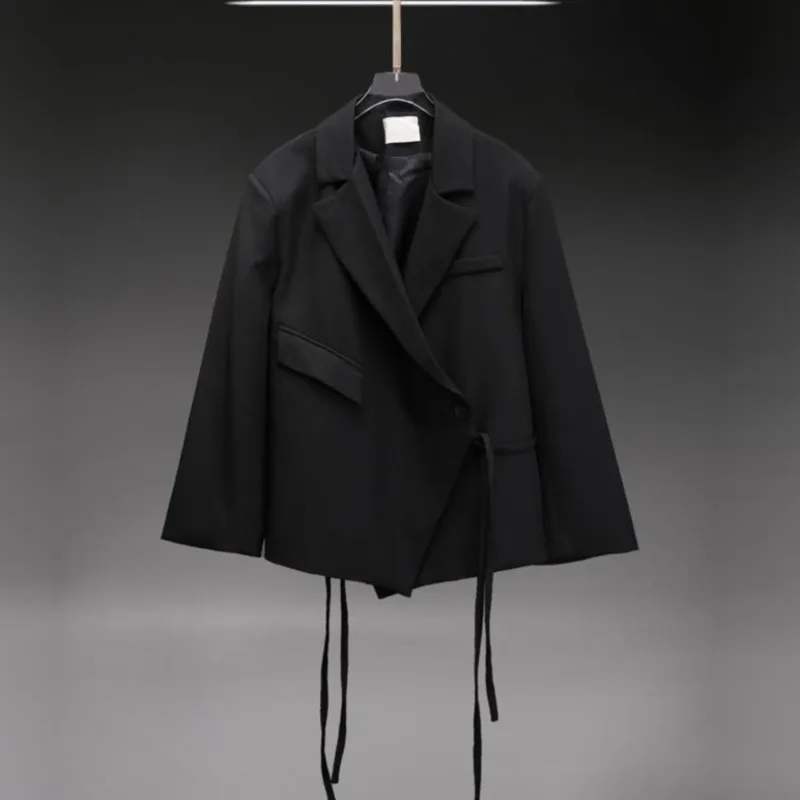WVGA Frühling Herbst Neue Mann Flut Dunklen Stil Asymmetrische Trendy Nische Design Anzug Jacken Casual Langarm Blazer Ins Y2K W14168