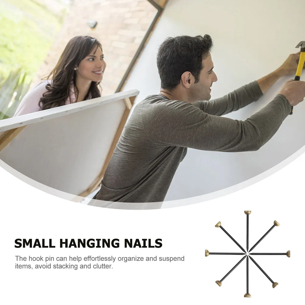 60Pcs Copper-Headed Picture Hangers Nails Heavy-Duty Photo Frame Hanging Hooks for Walls Home Office Dorm Gallery Art Painting