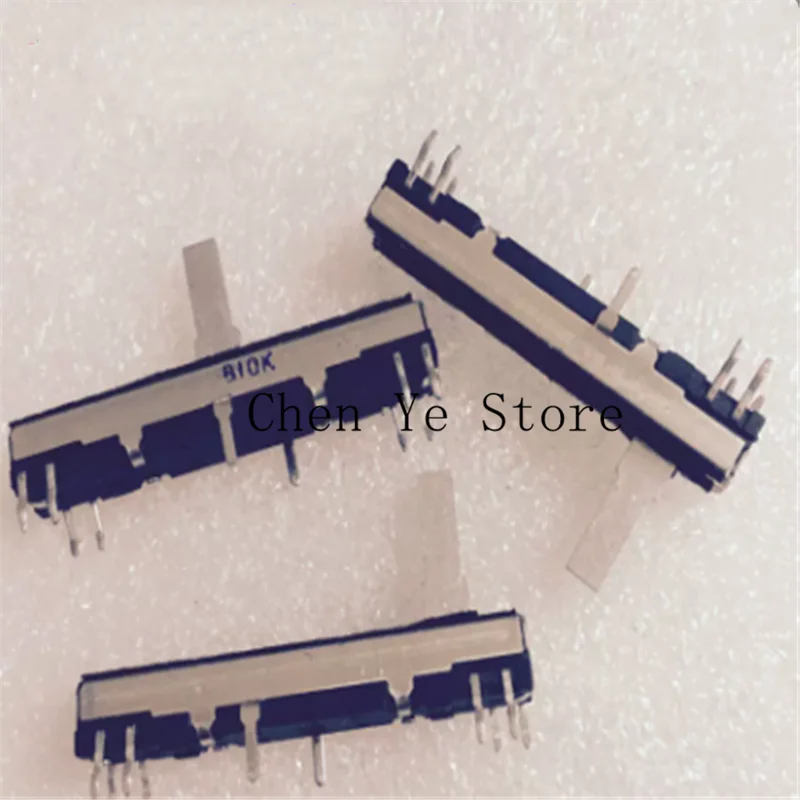 10PCS NEW CT670 electronic Organ 45mm volume adjustment sliding Potentiometer B10K dual link shaft length 15mm