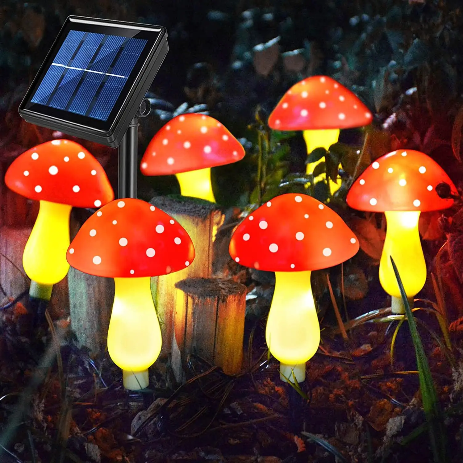 

20LEDS Solar Panel Mushroom Fairy Light Garden Outdoor Decor Waterproof Night Lamp Yard For Christmas Wedding Party Decoration