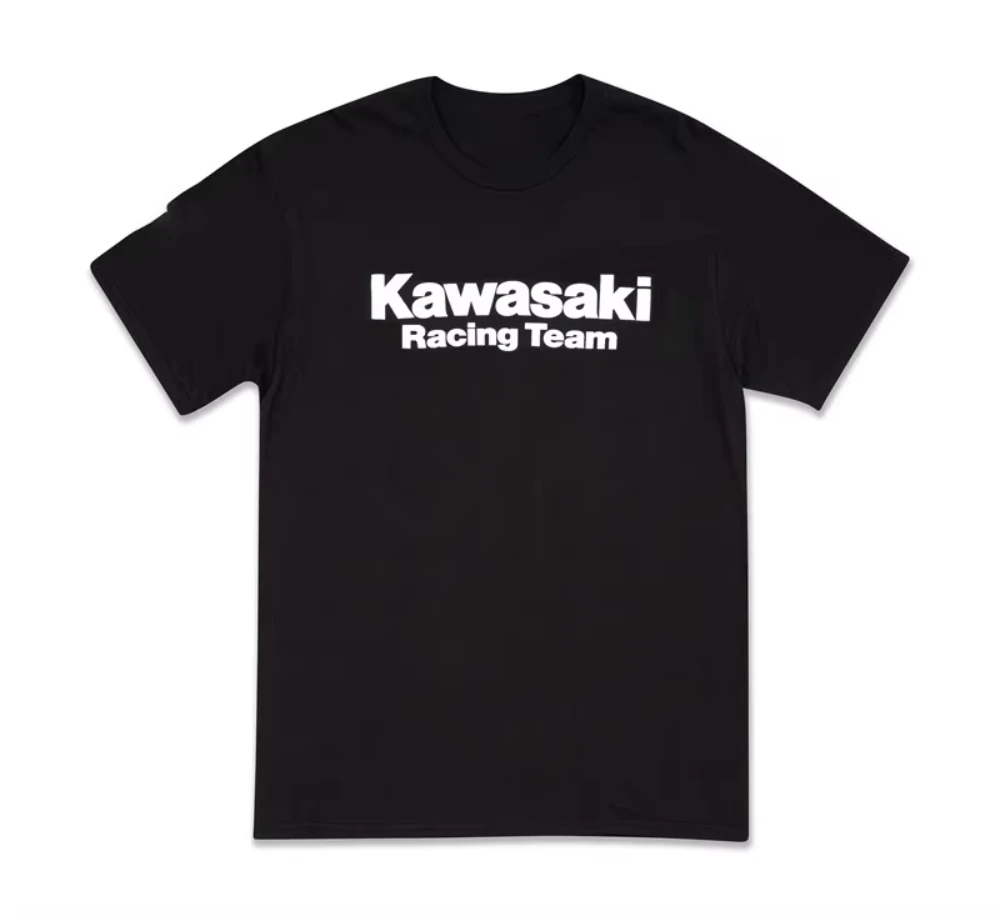 

2025-26 Самая продаваемая футболка Kawasaki Racing Team, хлопковая футболка для езды на мотоцикле, летняя свободная повседневная футболка с круглым вырезом и коротким рукавом