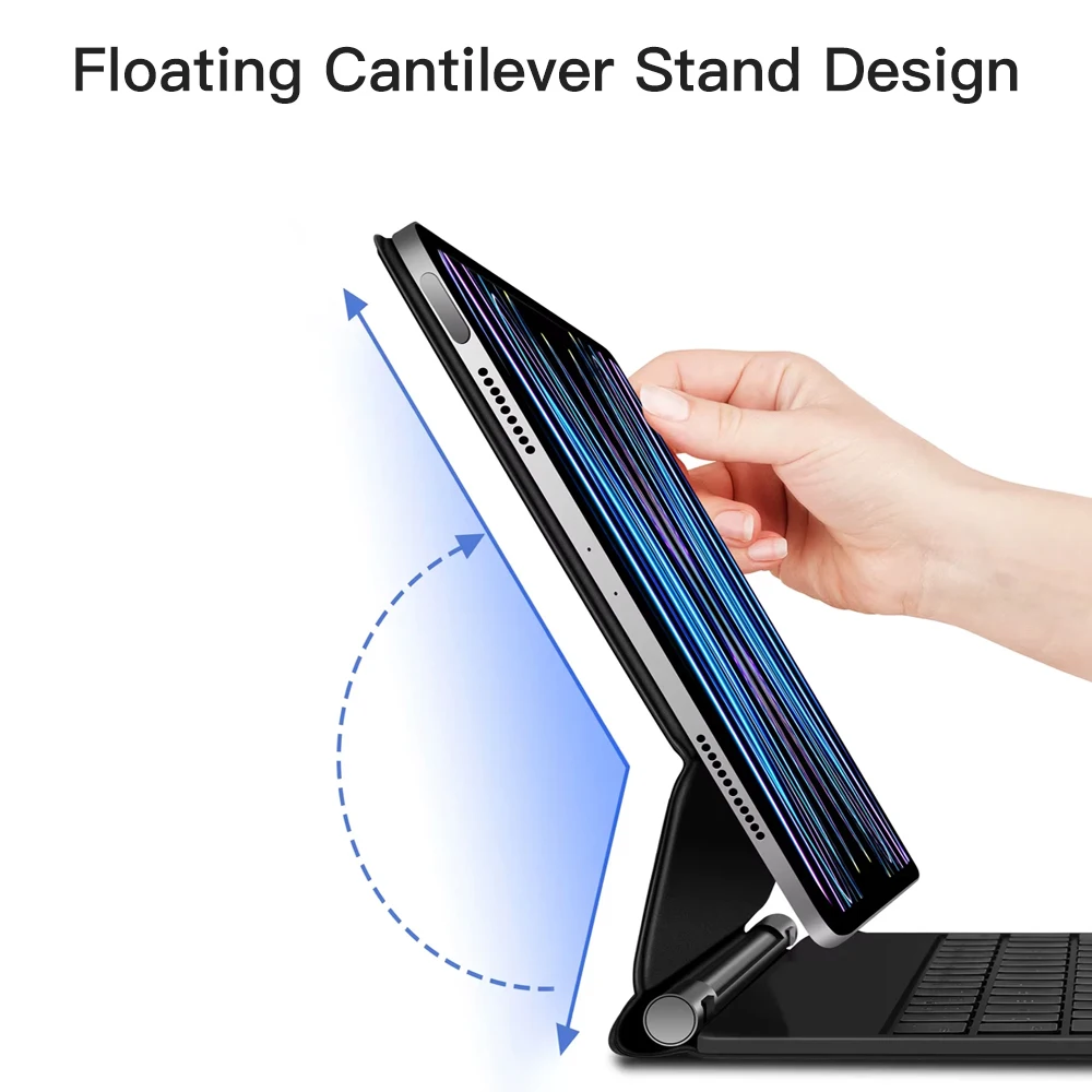 Волшебная клавиатура для iPad 12,9/13/11/10,9 дюймов, многомодельная Bluetooth-клавиатура с тачпадом для iPad Pro Air4, 5, умный чехол с подсветкой