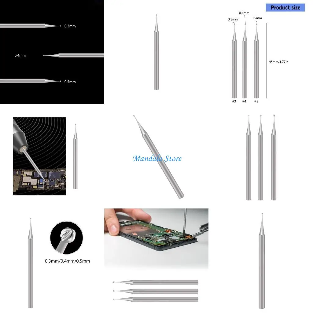 

U2JC Grinding Pen Tips 0.3mm 0.4mm 0.5mm Drill Bit Grinding Pen For Mainboard Drilling Grinding Head Metalwork Tool