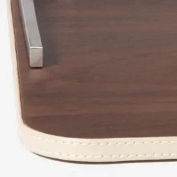 Simple modern light luxury walnut leather tray tissue box ornament