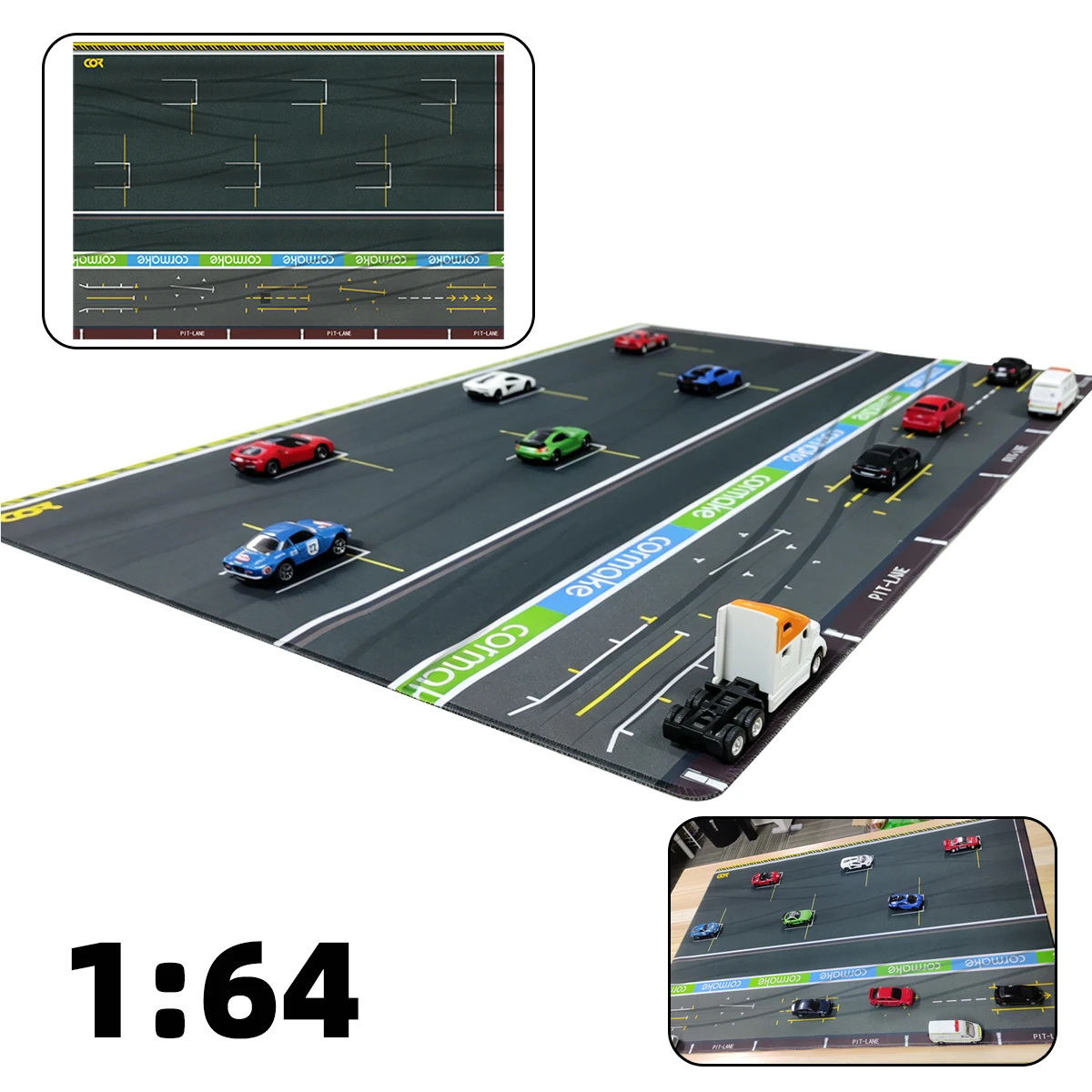 

Architectural miniature diorama Race Track Drift Drifting Display Base Stand for F1 Race Car Racing Car Scale model kit 1/64