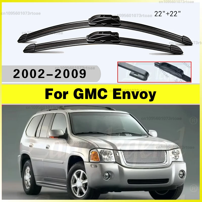 Balais d'essuie-glace avant 22 "+22" pour GMC Envoy 2002-2009, 2 pièces, accessoires de vitre de pare-brise 2003 2004 2005 2006 2007 2008