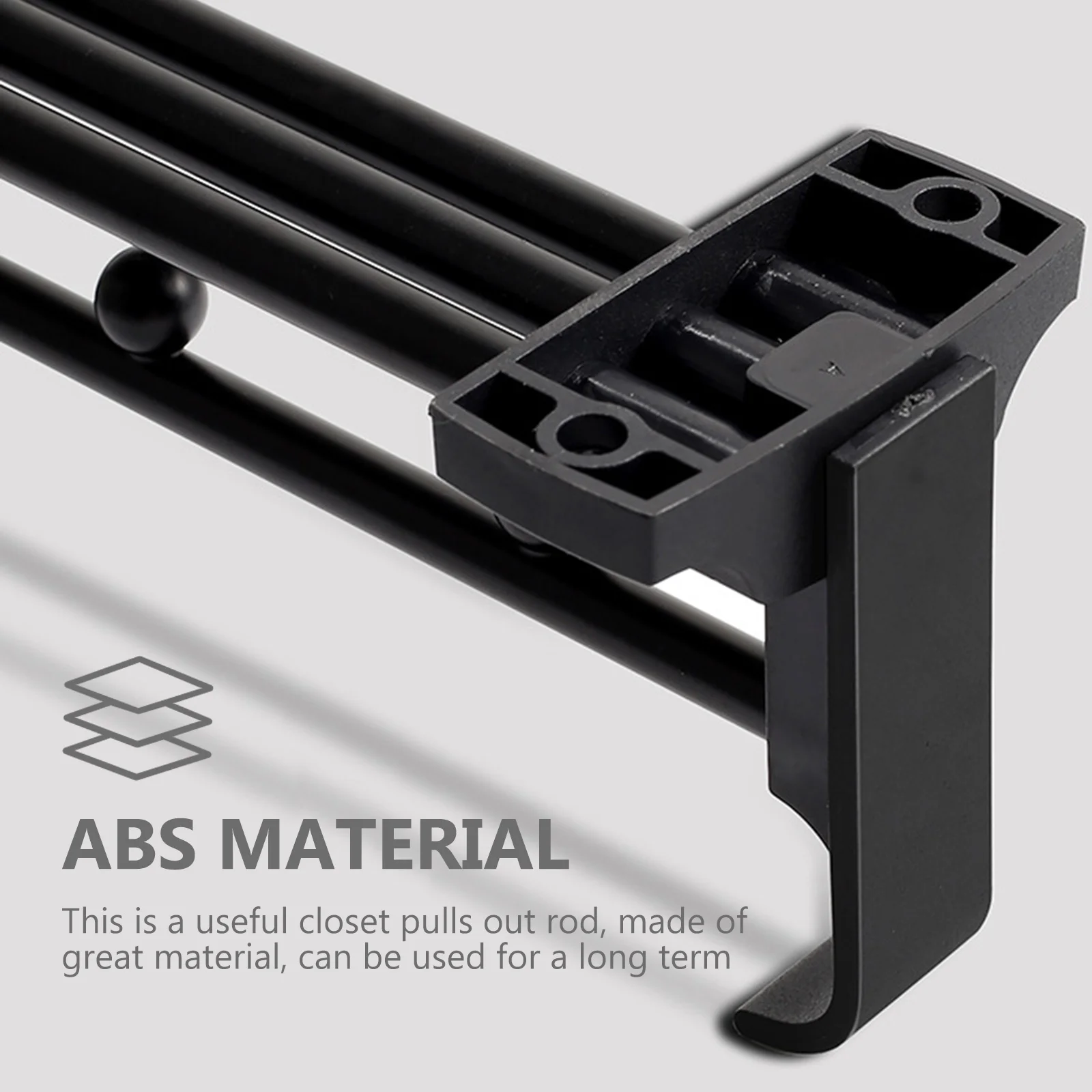 

Premium ABS Clothes Rail Wardrobe Pulls Out Rod Smooth Sliding Hanger Adjustable Closet Organizer Wardrobe Bar