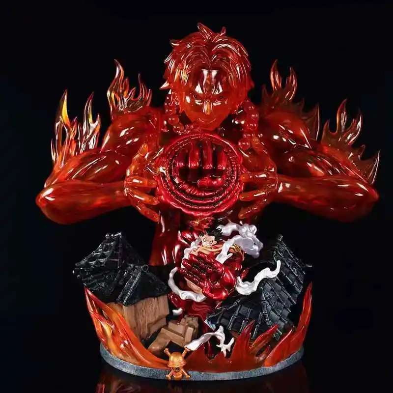 48cm One Piece Famous Scene Decisive Battle On Top Ace Protects Luffy Pirates High Quality Exquisite Figures Model Ornaments