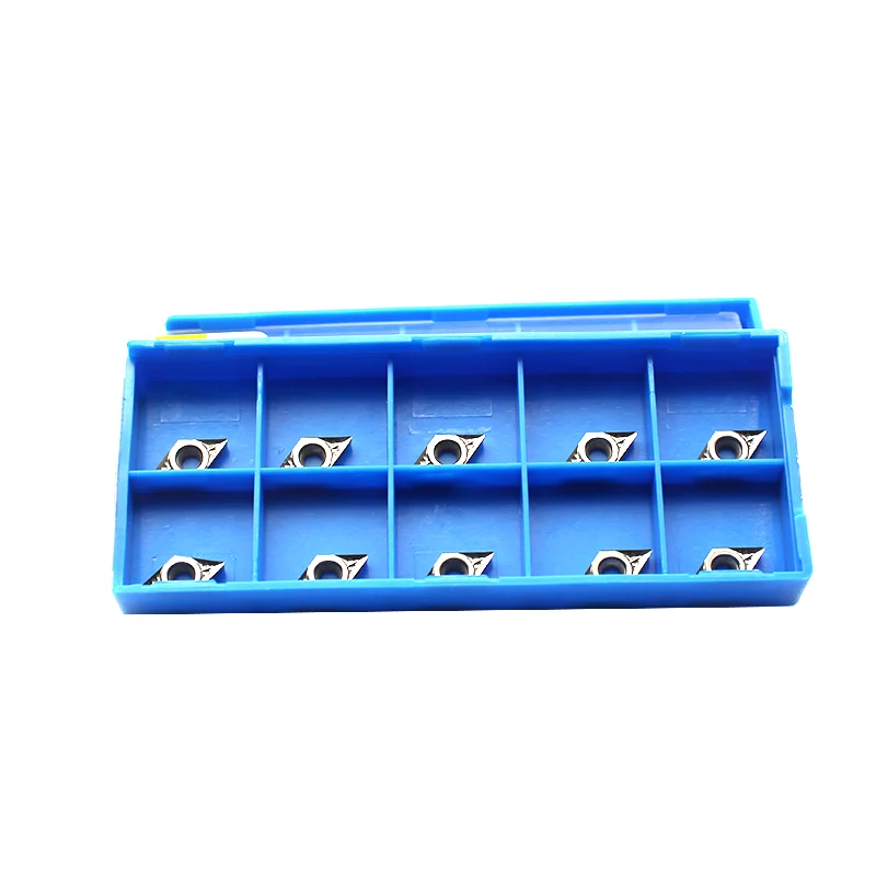 10PCS DCGT070202 DCGT070204 DCGT11T302 DCGT11T304 DCGT11T308 AK H01 카바이드 인서트 알루미늄 용 CNC 선반 커터 터닝 도구