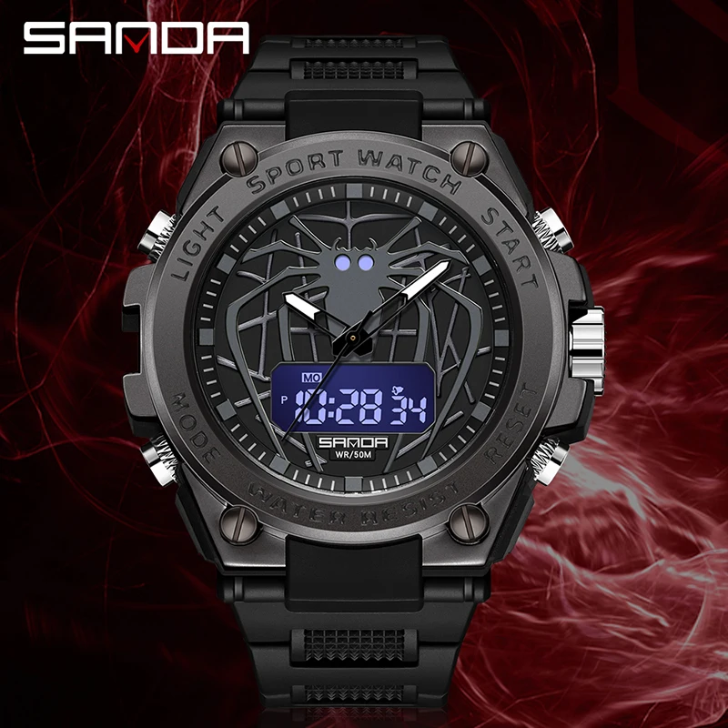 Sanda 2023 Mode Herenhorloges Sport Militaire Quartz Horloges 50M Waterdicht Polshorloge Voor Mannelijke Klok Relogio Masculino 3159