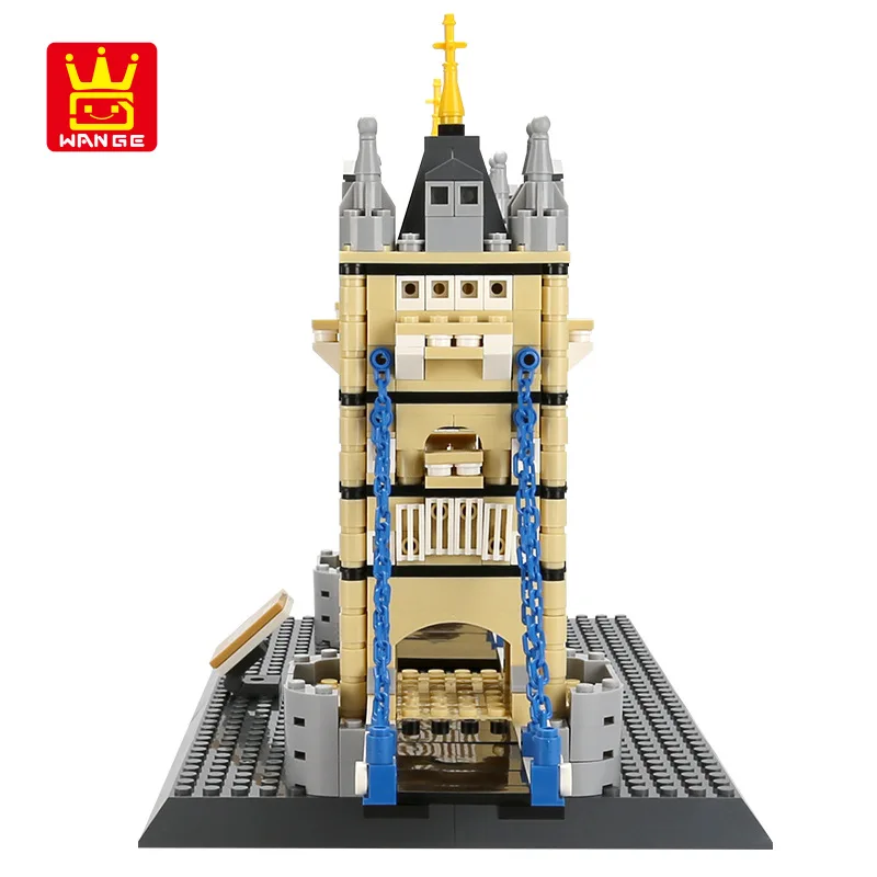 Wange BlOCKS World Architecture Series 969pcs London Bridge Model Building Bricks Toy For Children Funny Kids Gifts 4219