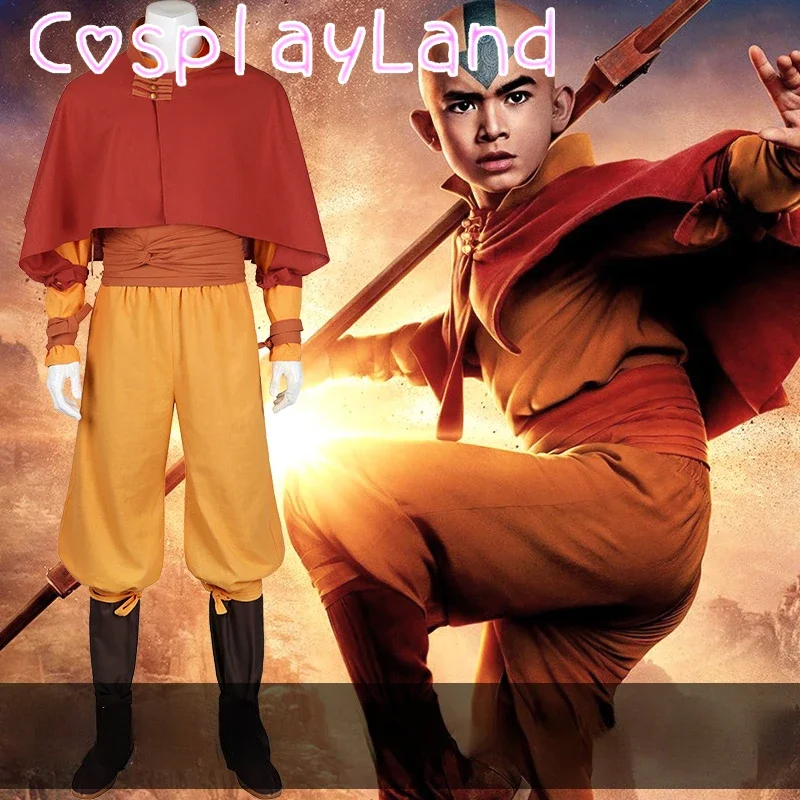 

The Last Airbender Aang Cosplay Costume Uniform Set Men Suit Clothes Halloween Carnival Costume Comic Con Cos Roleplay Outfit