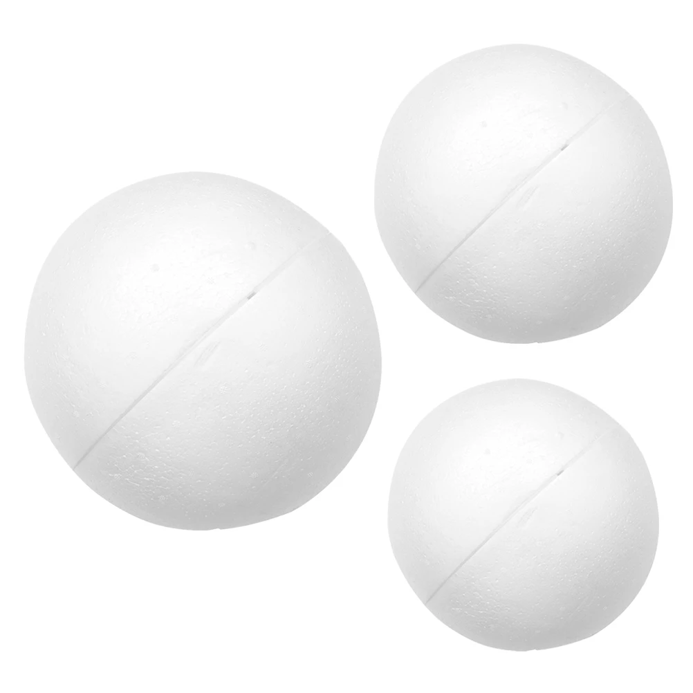 

3 Pcs Foam Ball Props Wedding Decor DIY Half Balls Mini Hollow Craft Supplies Baby
