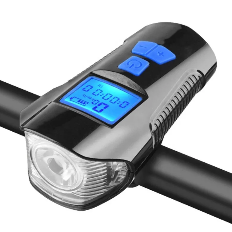 Rechargeable Odometer & Speedometer Bicycle light With Bike Computer Rainproof Waterproof MTB Bike Headlight For Night Riding