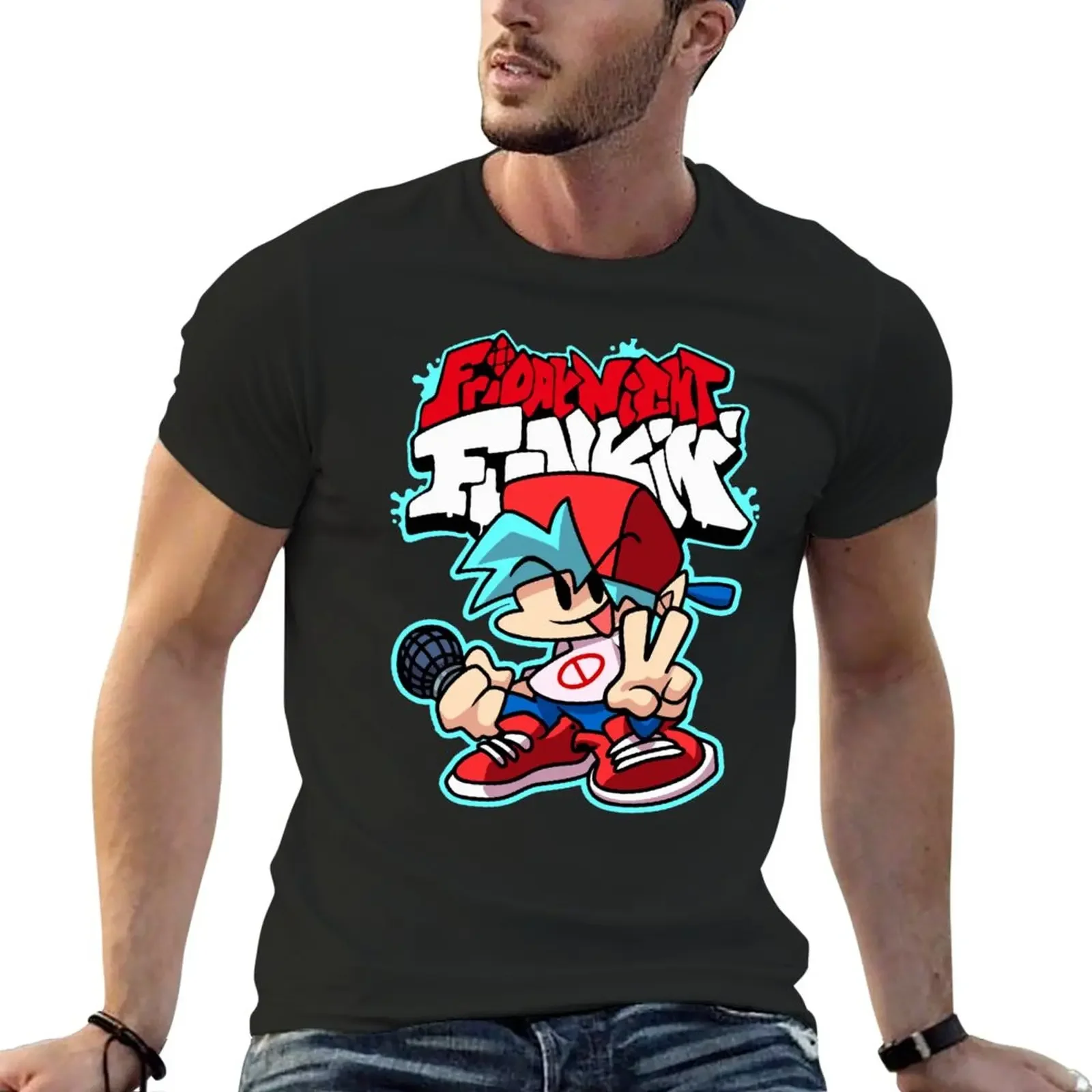 

New Friday Night Funkin, Boyfriend T-Shirt graphic t shirt vintage designer shirts anime street wear black t shirts for men