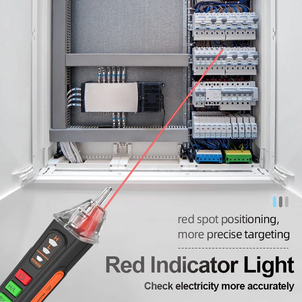 New Non-Contact Voltage Tester with Range AC 12V-1000V Live/Null Wire Tester Electrical Tester with Flashlight Buzzer Alarm